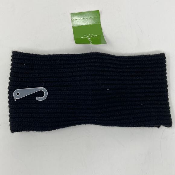 Kate Spade Ear Muffs Black Bow Knit Headband Wool Blend Classy Feminine Cover main image 7